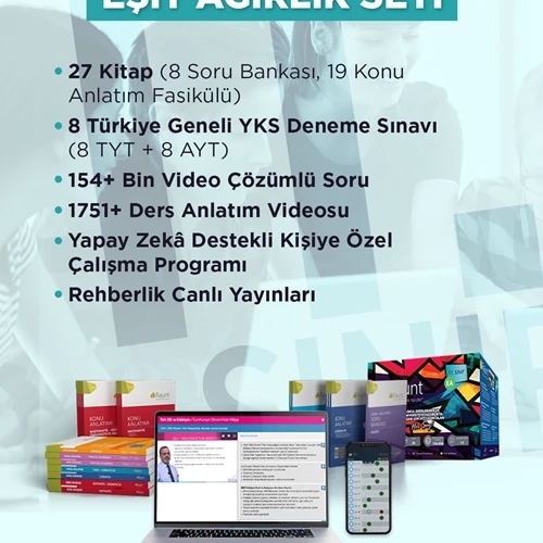 11. Sınıf Eşit Ağırlık (26 Kitap, Mobil/Web) Yapay Zekalı,  Üniversiteye Hazırlık Seti