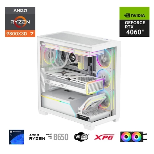 E.POWER RYZEN 7 9800X3D 32G DDR5 1TB M.2 RTX4060Ti B650 WIFI 750W 240M